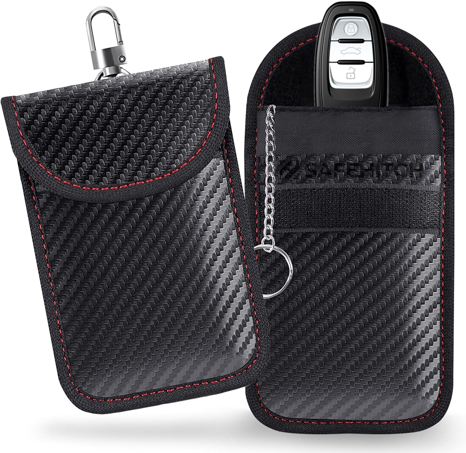 SAFEHITCH RFID Blocking Key Pouch 2 Pack Signal Blocking Faraday