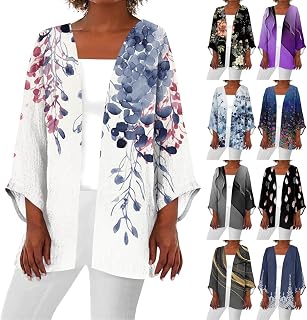 Bolero Mujer Festiva Tops Manga Larga Ligero Aire Verano Delgado Cardigan Elegante Chaqueta de Hombro Floral Chaqueta Bolero Casual Verano Chaquetas Cubiertas Vestido de Noche Boda