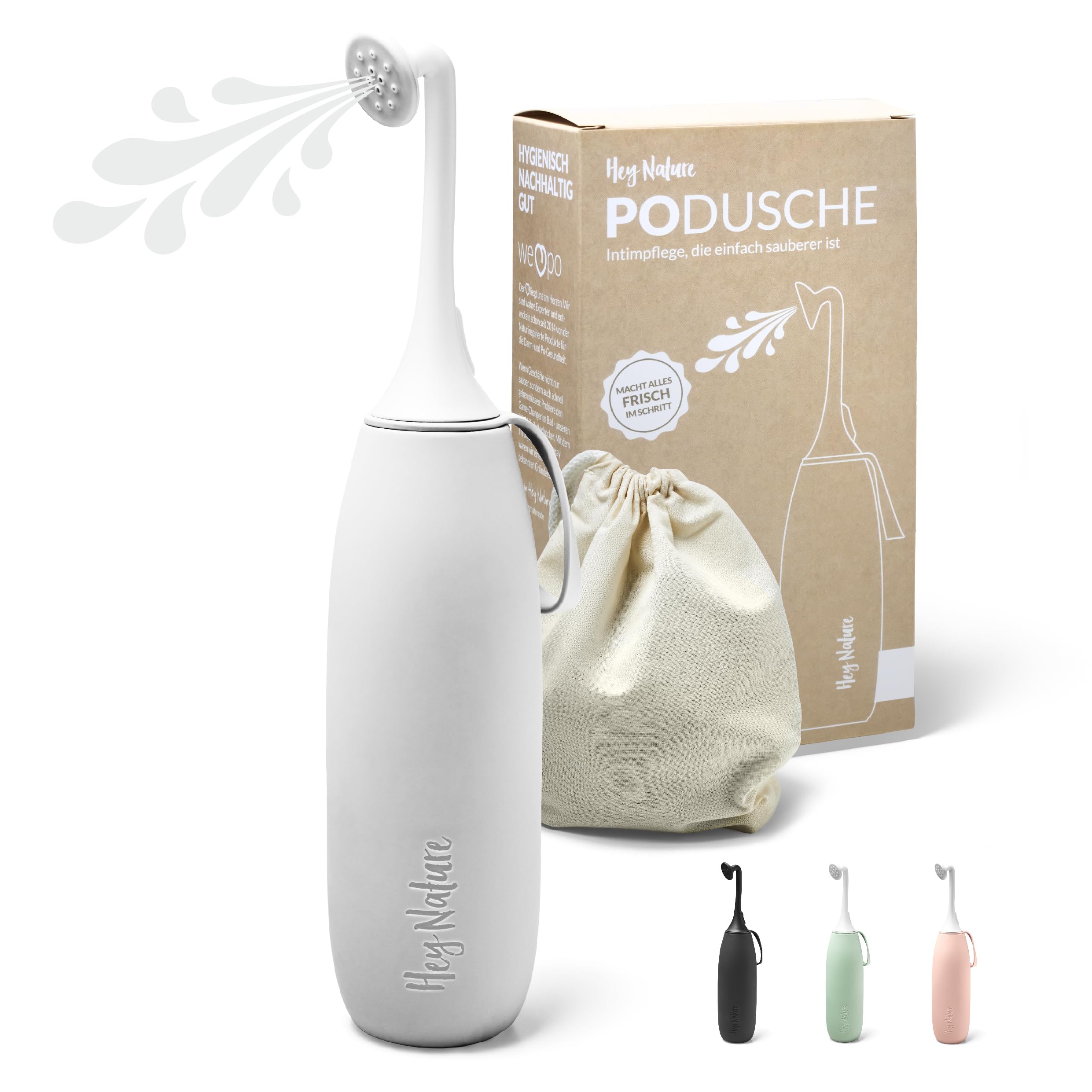 Hey Nature Portable Bidet White, Peri Bottle for Gentle Hygienic Cleansing. Bidet Sprayer as Postpartum Essentials