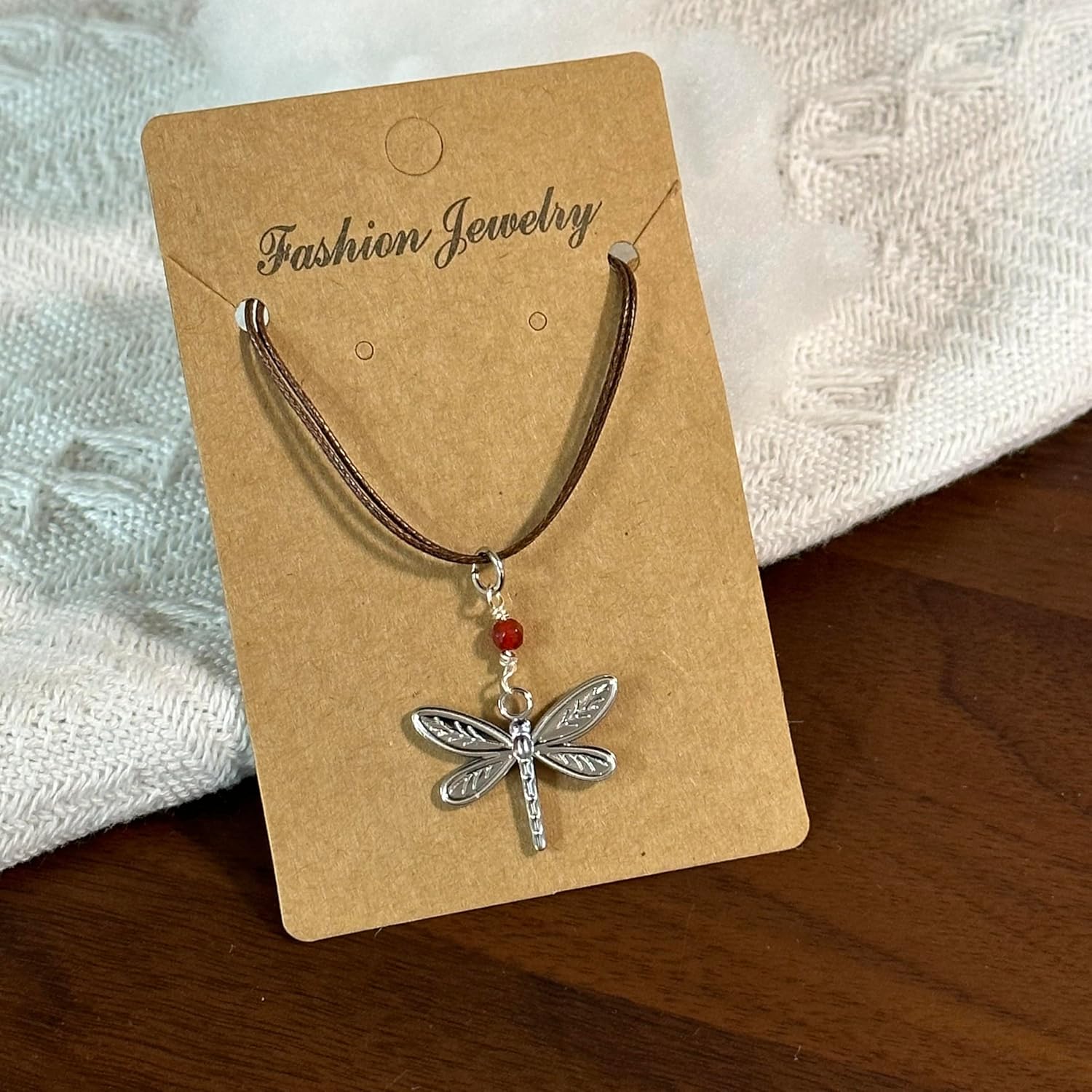 Sanyaa Silver Dragonfly Boho Hippie Necklace Renaissance whimsical Adjustable Cord Statement Jewelry for Women