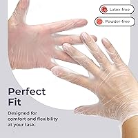 Vista 2 de Fit Meal Prep Paquete de 2000 guantes desechables de vinilo extra grandes de vinilo para preparación de alimentos, sin polvo, ideales para cocina