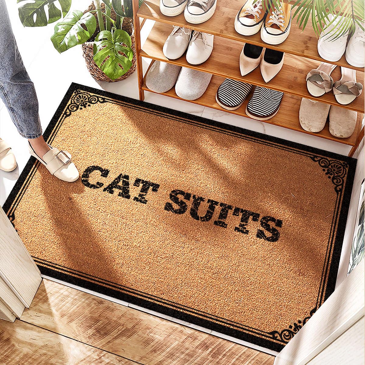 Tapis en noix de coco à carreaux pour l'entrée du sous-sol et de la maison