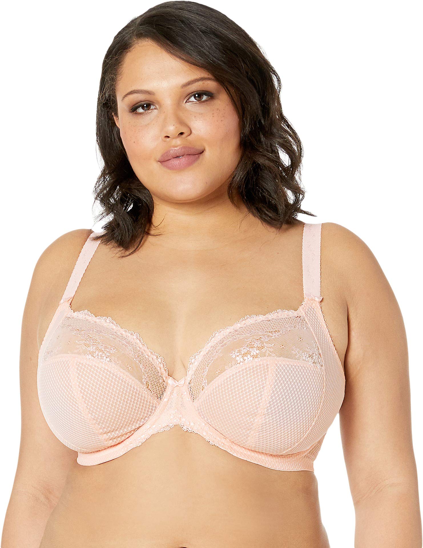 Elomi Women's Charley Stretch Lace Underwire Plunge Bra, Ballet Pink, 34F