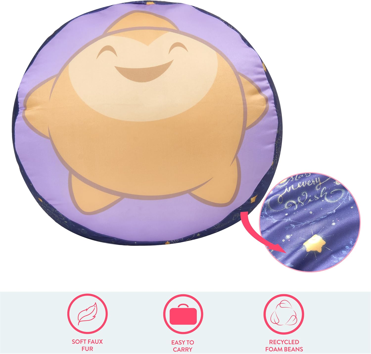 Disney Wish Spandex Smooshie Bean Bag Chair,Kids Comfortable Seating and Room Décor