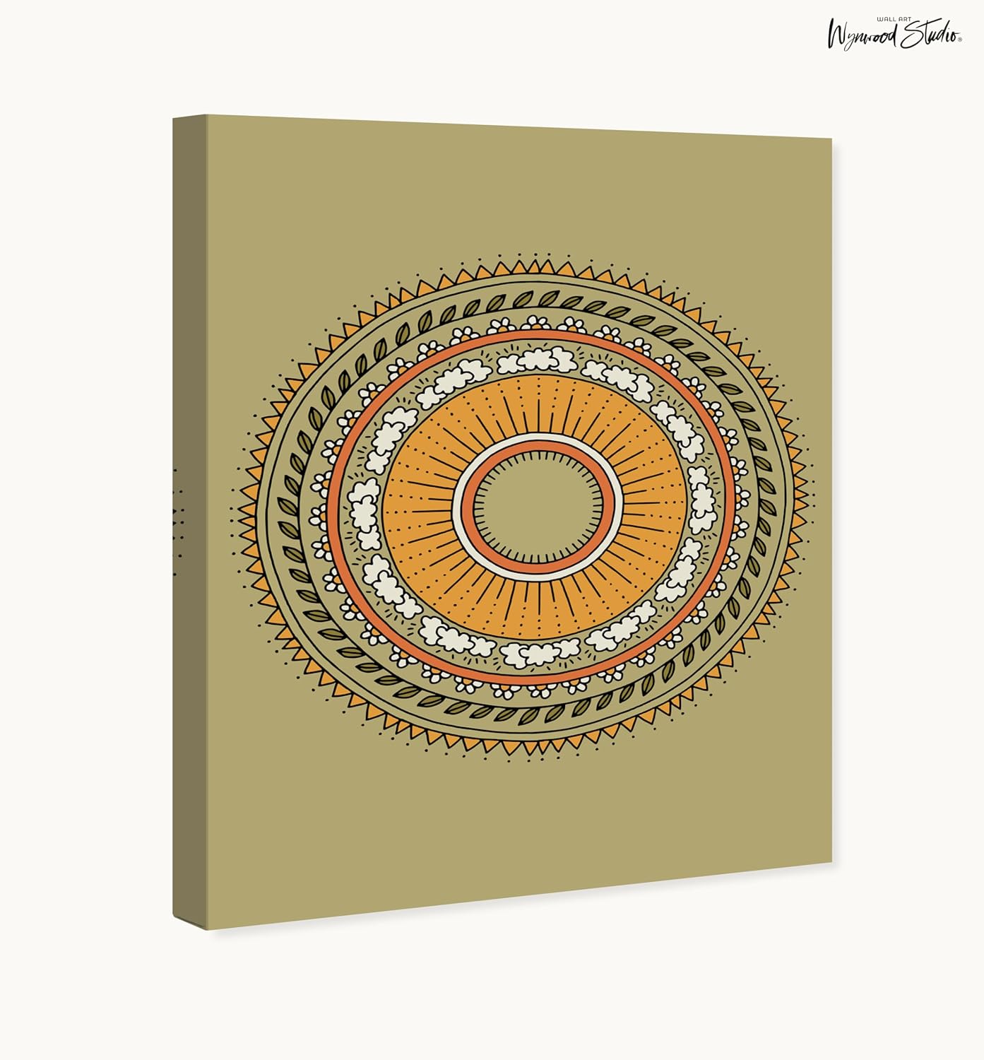 wynwood studio abstract modern wrapped canvas art - four season cycles, wall art for living room, bedroom, and bathroom, 30" x 36", green and gold home decor 36"l x 30"w
