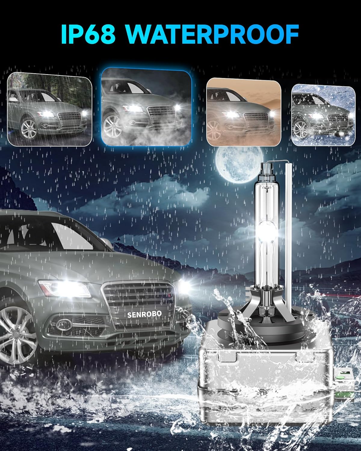 Fit for Audi 2009-2015 A3 A4 A5 A6 S2 S4 S5 Q5 RS5 2012-2015 A7 A8 Q7 Quattro 2014-2017 SQ5 D3S HID Headlight Bulbs, High Low Beam Xenon Light, 6000K Cool White, Plug and Play, Pack of 2