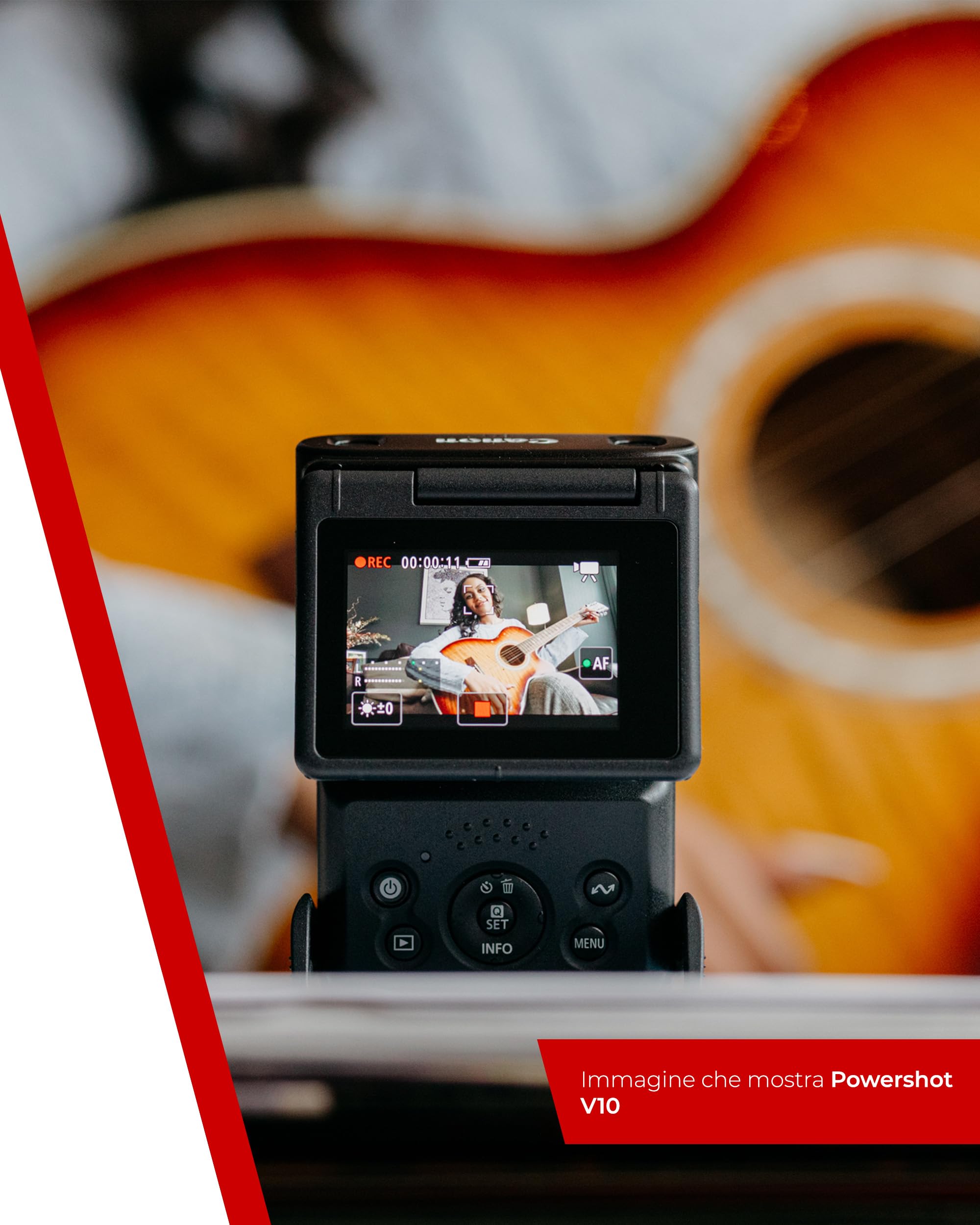 Canon PowerShot V10 Starter Kit per Vlogging - Videocamera 4K UHD Tascabile - Videocamera Digitale con Bluetooth, Wi-Fi - Schermo Inclinabile, Microfoni Stereo, Filtro Anti Vento, Nero