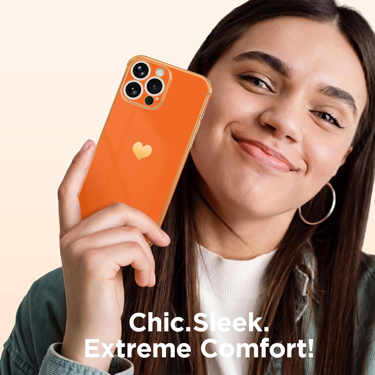Aurorastar for iPhone 14 Pro Max Case, Orange with Screen Protector image 5
