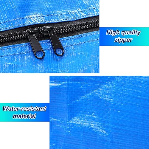 Miniatura 4 de 4 bolsas de almacenamiento grandes de 66 galones con cremallera y asas, bolsas plegables para mudanza, bolsa de lona extra grande para dormitorio