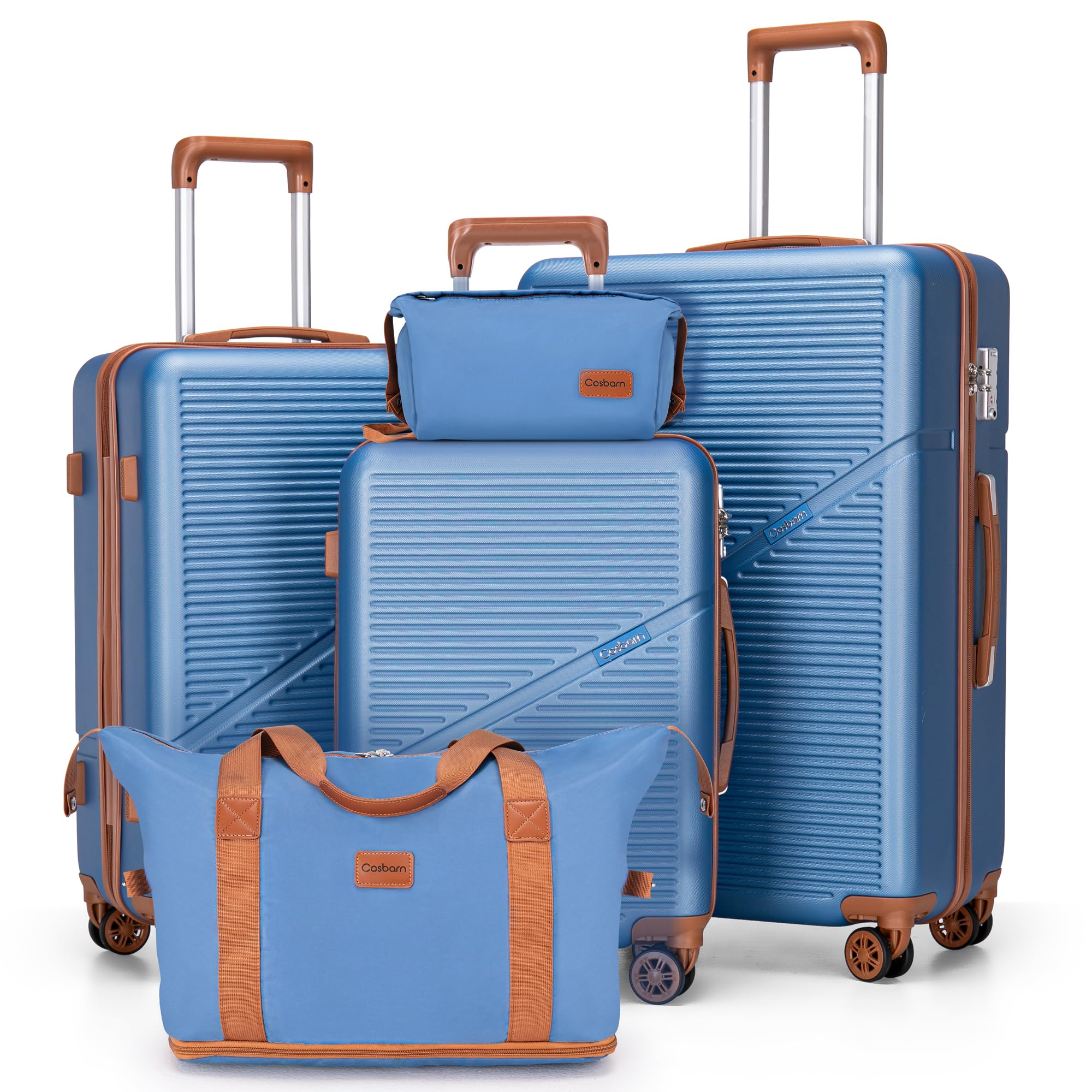 Luggage Sets 5 Piece Suitcases with Wheels, Suitcase Set ABS Hard Case Luggage with TSA Lock Spinner Wheels Durable Travel Luggage