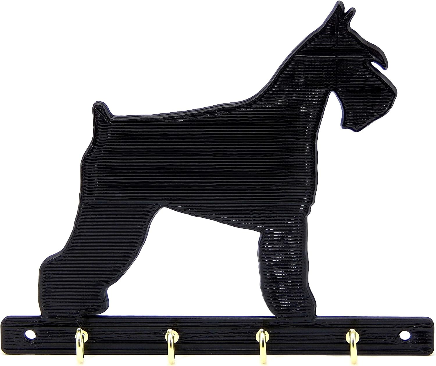 Schnauzer Dog Leash Holder - Comes with Four Hooks - Holds Four Leashes - Dog Home Decor …