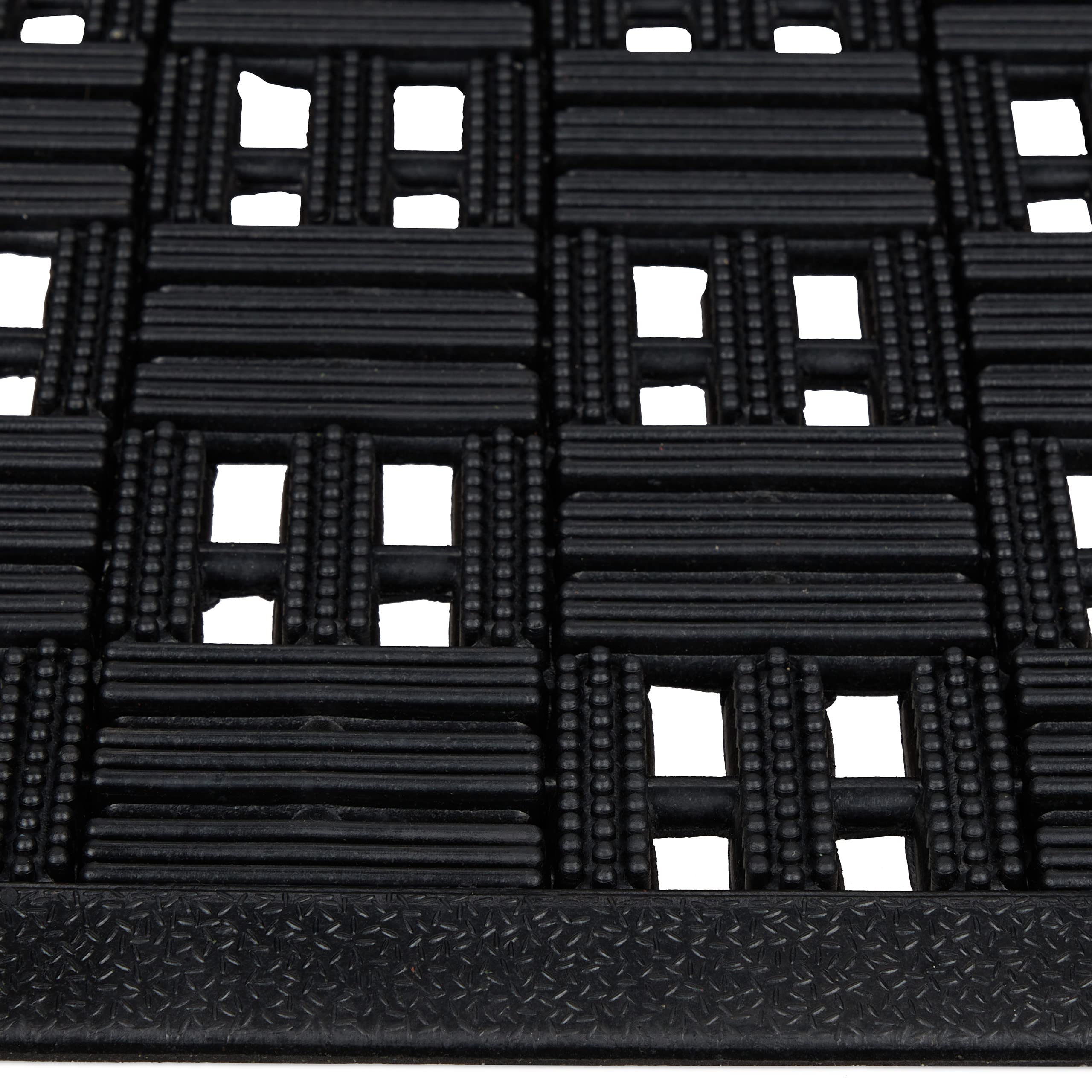 Relaxdays Gummi-Fußmatte – 45x75 Cm, Gitter-Optik, Für Innen & Außen