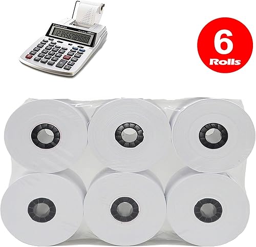 Miniatura 2 de (6 rollos) 2 1/4 x 150 pies, blanco, añadiendo rollos de papel de cinta de máquina, caja registradora premium de una capa/máquina