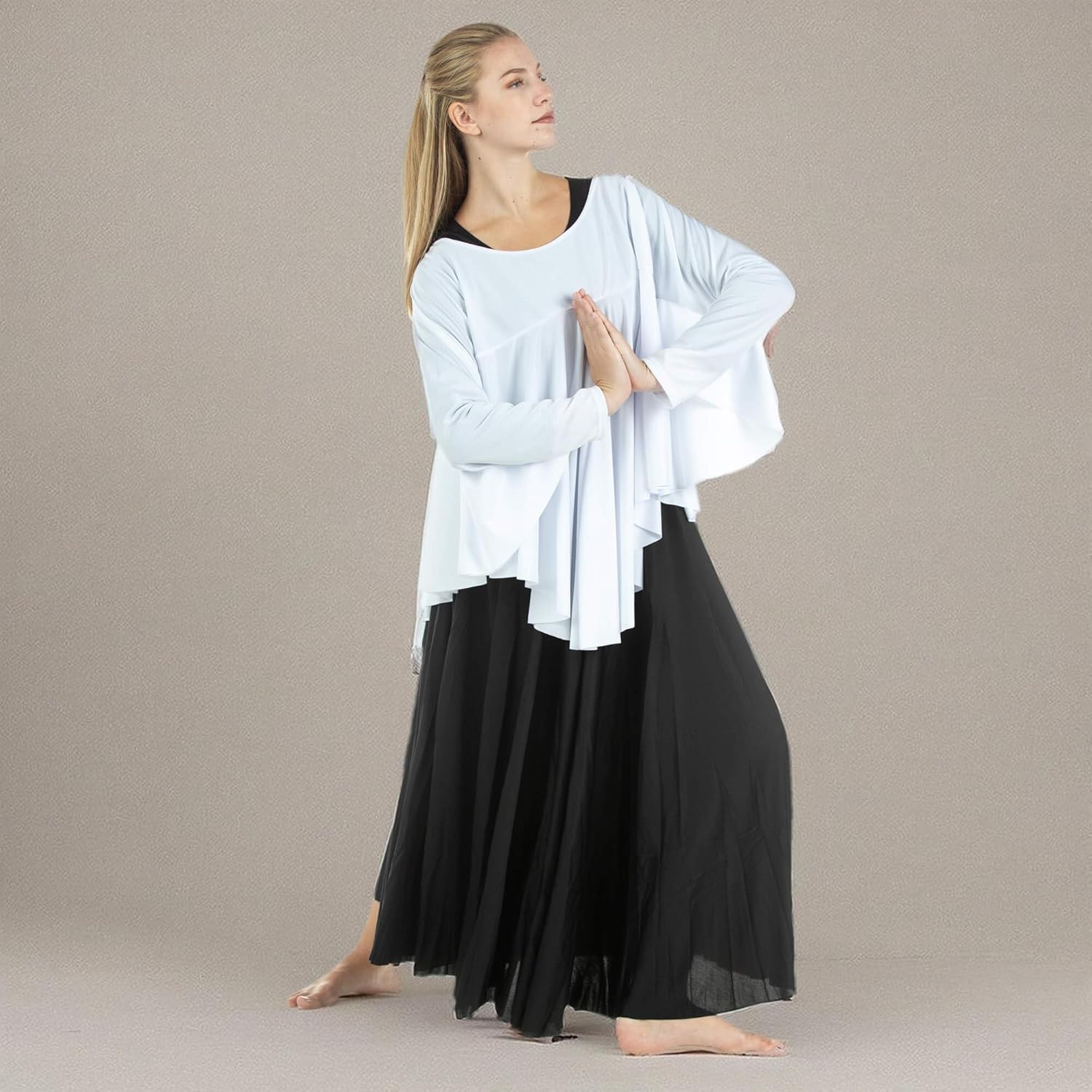 Danzcue Womens Angel Wing Drapey Pullover Dance Top - Image 5