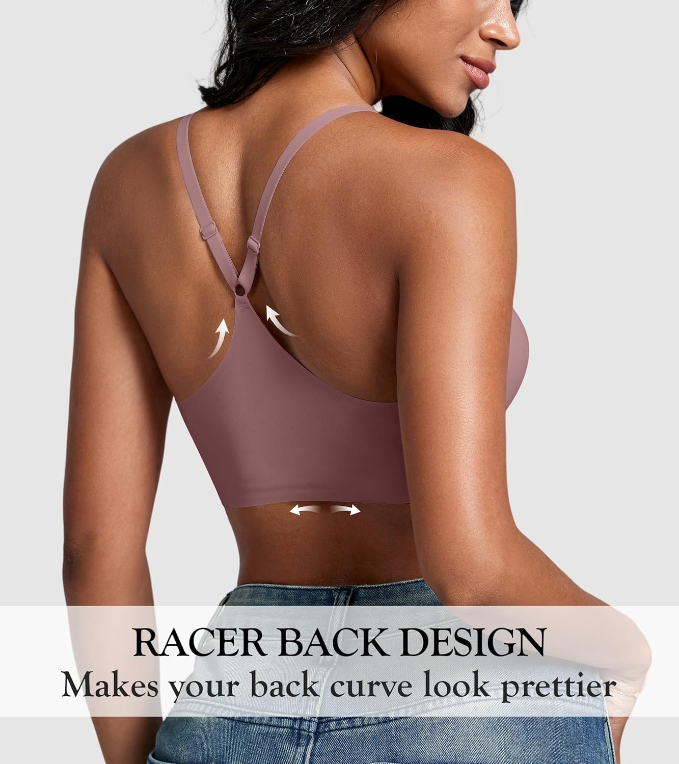 DEANGELMON Front Closure Bras for Women Racerback Bra No Underwire Seamless Push Up T-Shirts Bras Supportive Womens Bralettes - Image 3