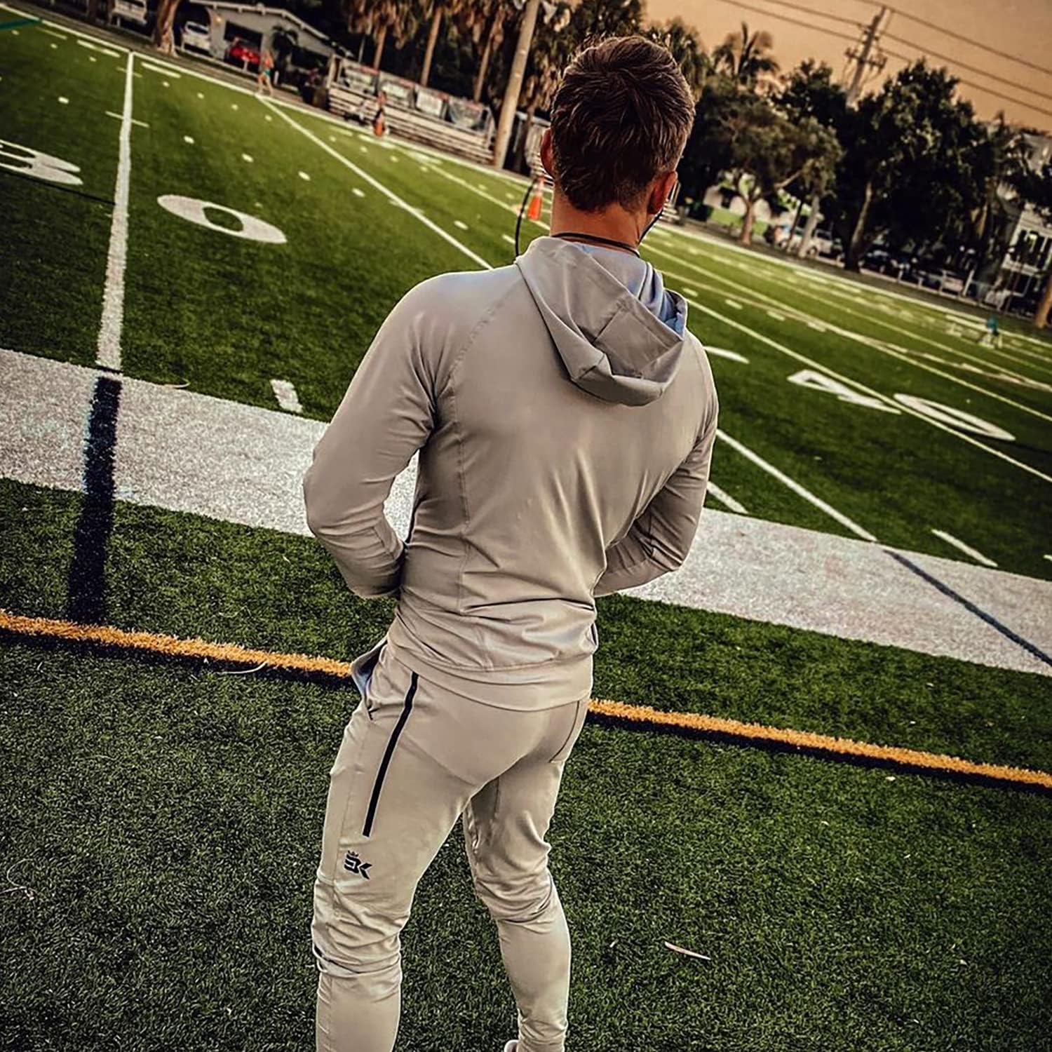 BROKIG Men's Lightweight Athletic Gym Jogger Pants, Stretch Quick Dry Workout Running Sweat Pants with Zipper Pockets - Image 5