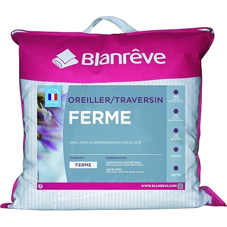 2 Oreillers Sleepling Komfort 100 - 65x65cm - Lavable 60°C - Oeko-Tex - Remplissage Adjustable - Blanc