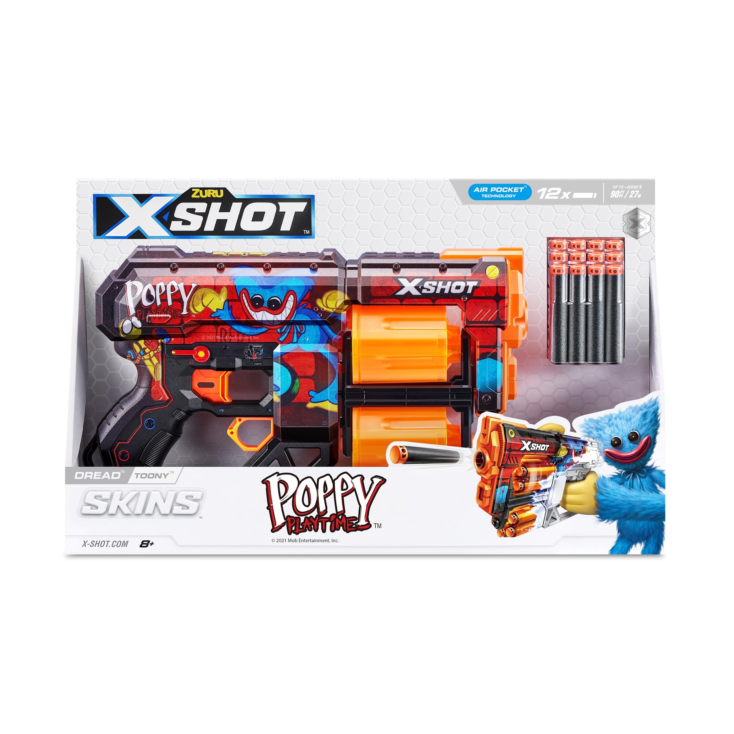 XSHOT Skins Dread Blaster - Poppy Playtime (Toony) by ZURU with 12