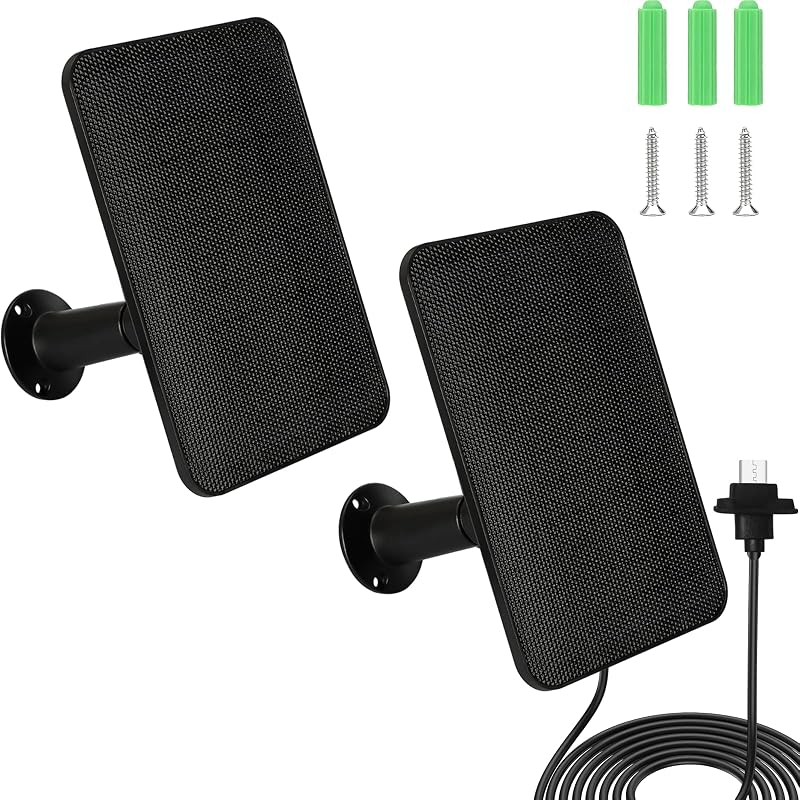 Kit com 2 painéis solares de 6 W para Blink Outdoor 4 (4ª geração), cabo de 4 m, suporte ajustável de 360° e adaptador USB-C