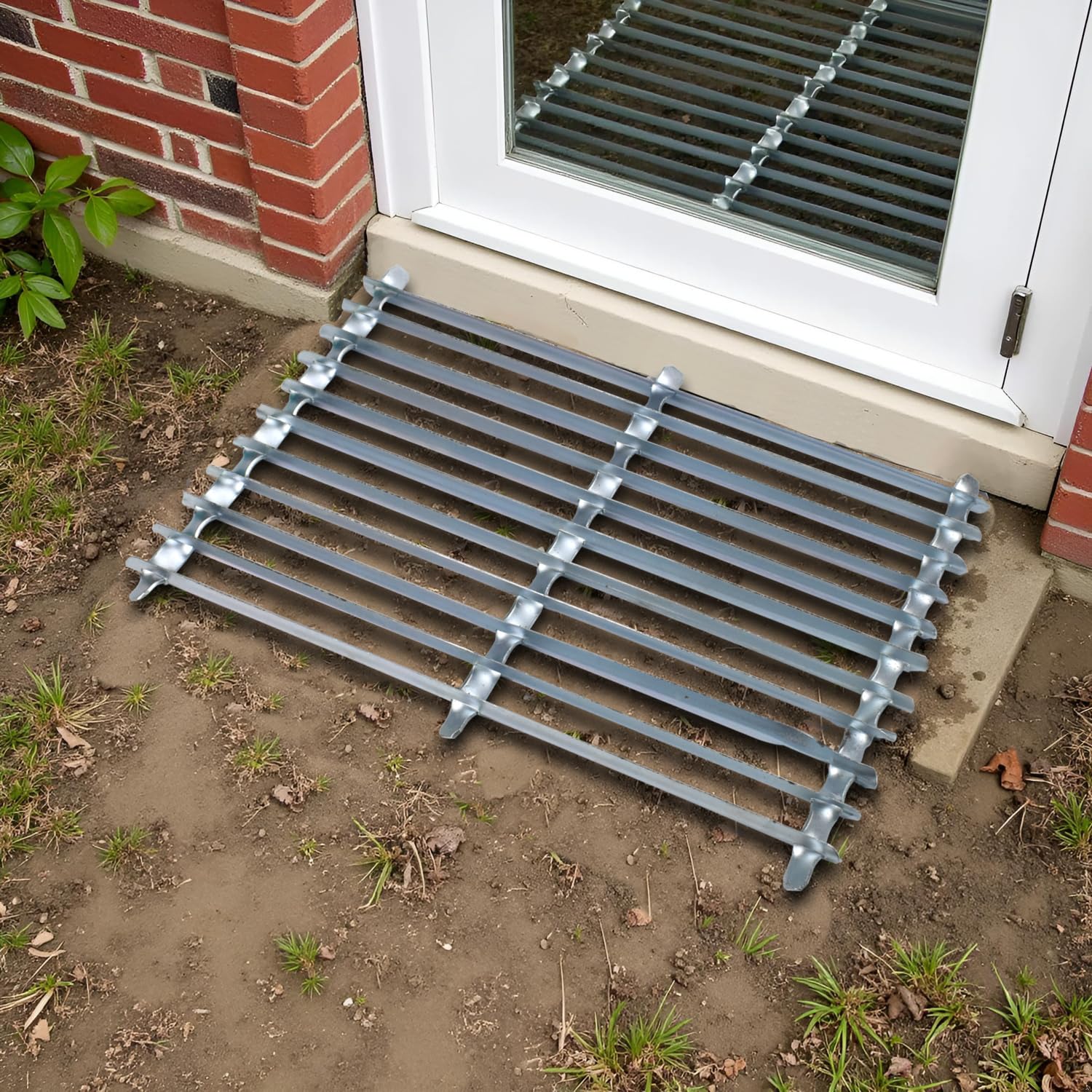 Fire up up Galvanised Steel Scraper Doormat Heavy Duty Boot Cleaner for Garden Entrance Outdoor Metal Grid Mat 50x33cm (Set of 2 Boot Scraper)