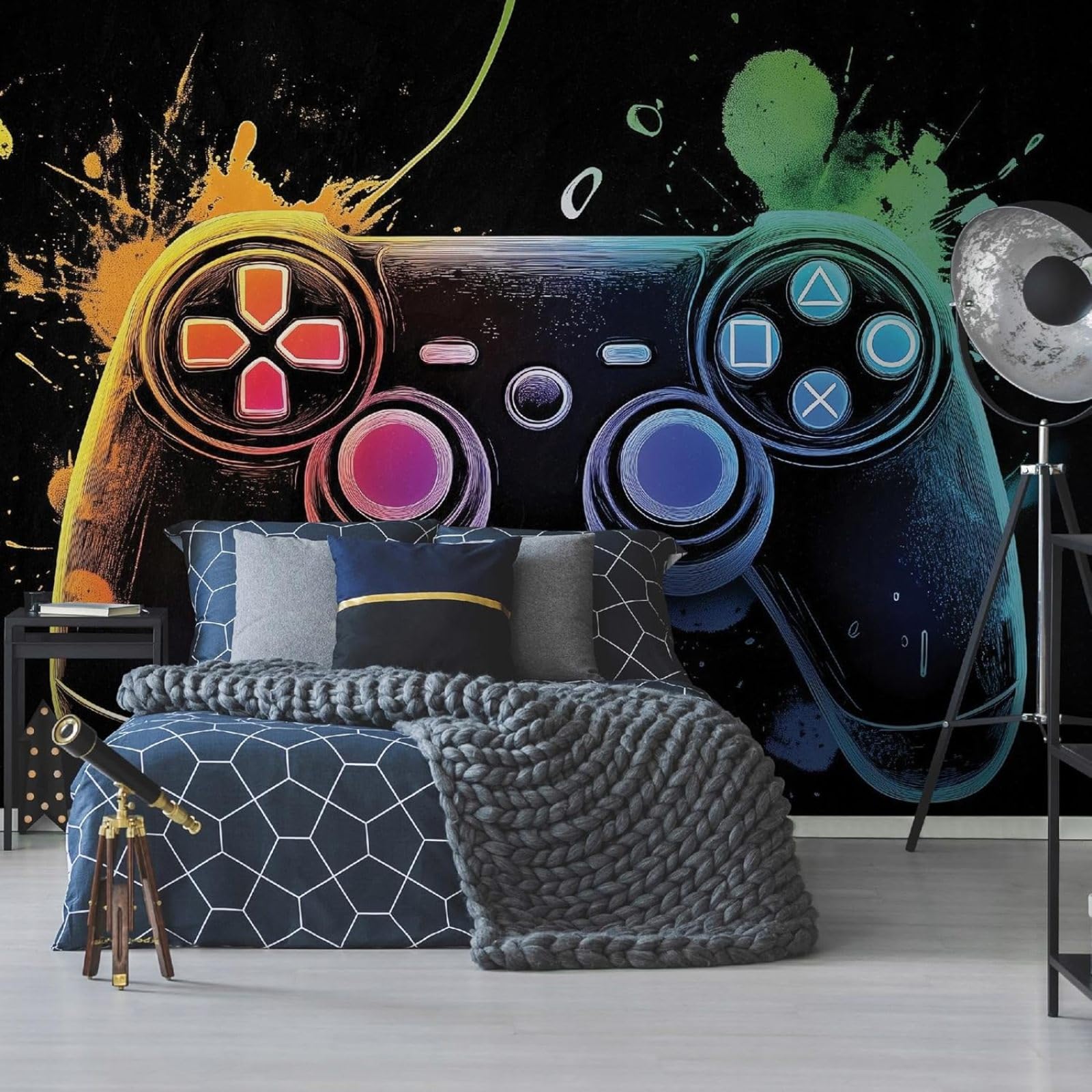 Kfjhgbdshhj Girls 3D Mural Photo Mural-Wallpaper For Children's Room Game Console - For Children And Boys - Teenage Room - Children's Room Game For Gamers Gamers,250Cmx175cm Poster - Wall Sticker - Frameless Pi