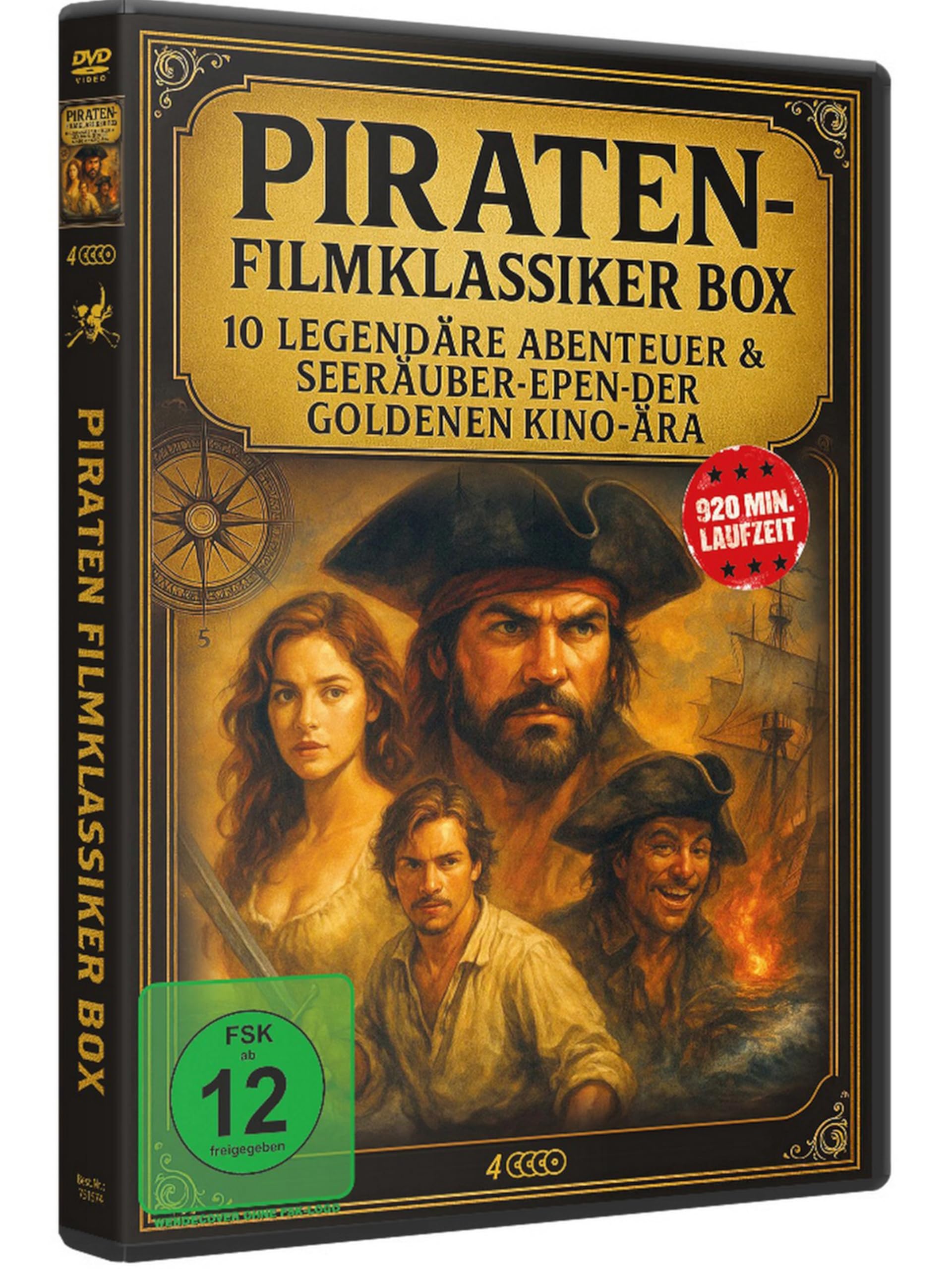 Piraten Filmklassiker Box – 10 legendäre Abenteuer und Seeräuber-Epen aus der goldenen Kino-Ära – Abenteuer, Romantik und Nostalgie (WME Film Klassiker) Sammler-Edition [4 DVDs]