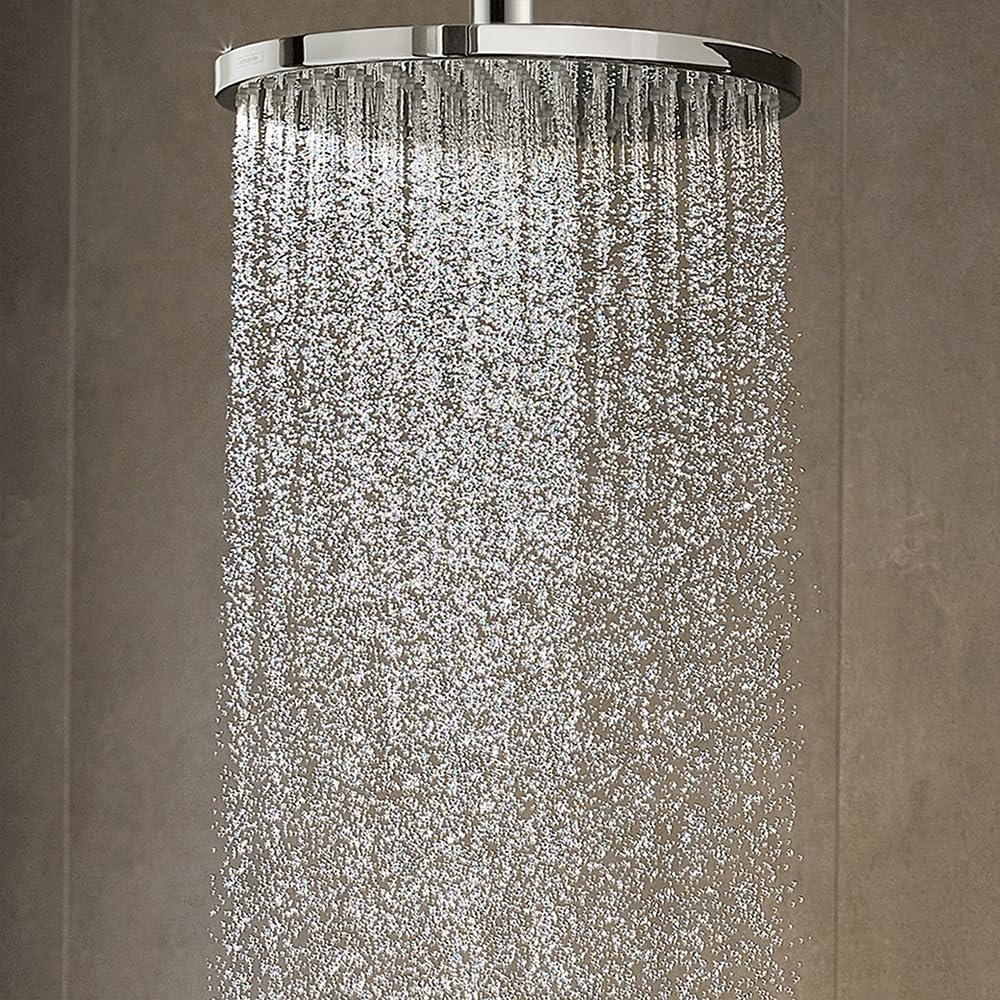 hansgrohe Raindance S - wassersparende Kopfbrause (EcoSmart), Duschbrause (240 mm), Regendusche mit 1 Strahlart (PowderRain) für Wand-/Deckenmontage, Brausekopf mit Antikalk-Funktion, Chrom, 27624000