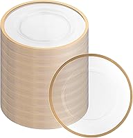 Vista 27 de Party Bargains - Bajoplatos de 13 pulgadas (4 unidades), borde dorado martilleado en rosa, bajoplatos desechables y resistentes para cenas elegantes