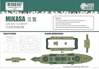 ウッドハンター1/700 日本海軍 戦艦 三笠 マスキングシート (ハセガワ49151用)