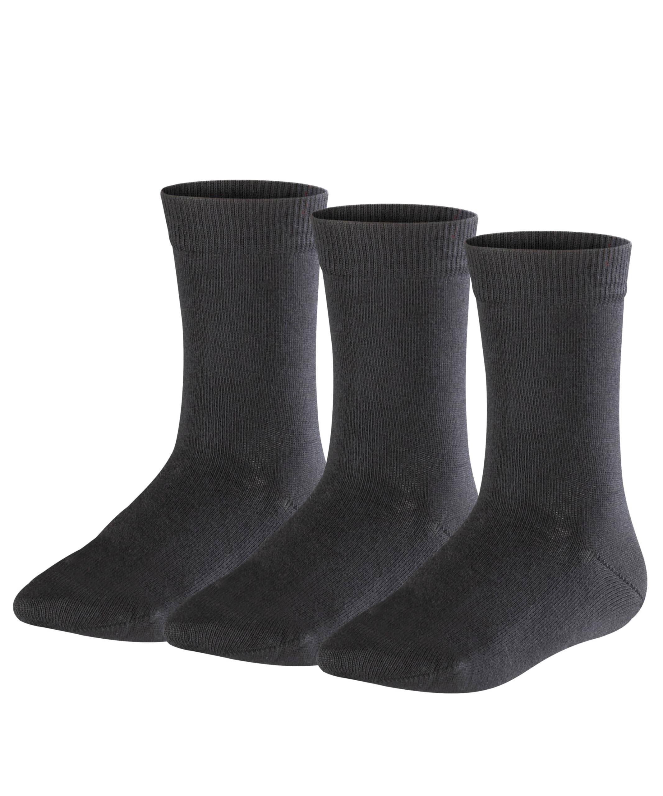 FALKE Socken Family 3-Pack Baumwolle Kinder schwarz grau viele weitere Farben verstärkte Kindersocken ohne Muster atmungsaktiv dünn und einfarbig im Multipack 3 Paar