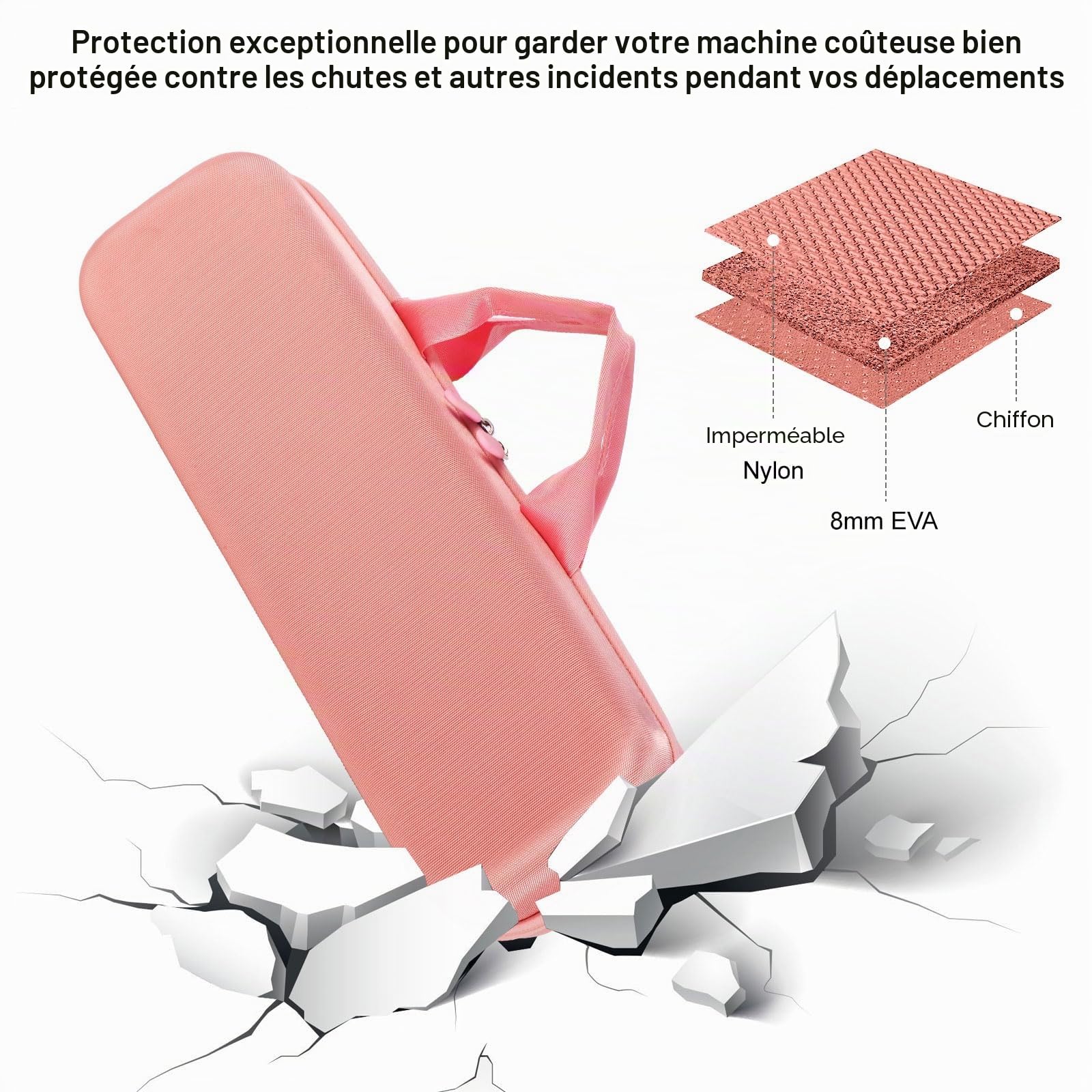Étui de transport pour Dyson Airstrait HT01, Rose Gold, Formal, Fermeture éclair, étui pour lisseur