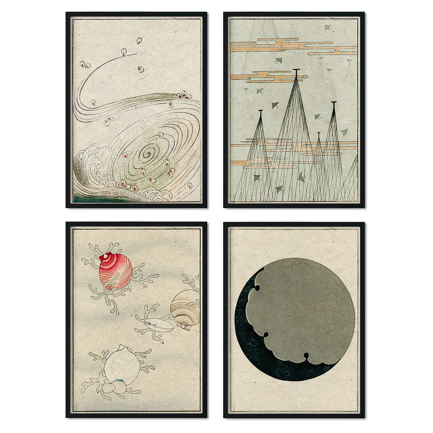 Affiches magazines japonais vintage Shin Bijutsukai : affiche minimaliste A3 décoration murale