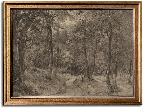 Miniatura 12 de Arte de pared con marco dorado, lienzo vintage de río, arte de pared, paisaje natural, río antiguo, impresiones artísticas para sala de estar,