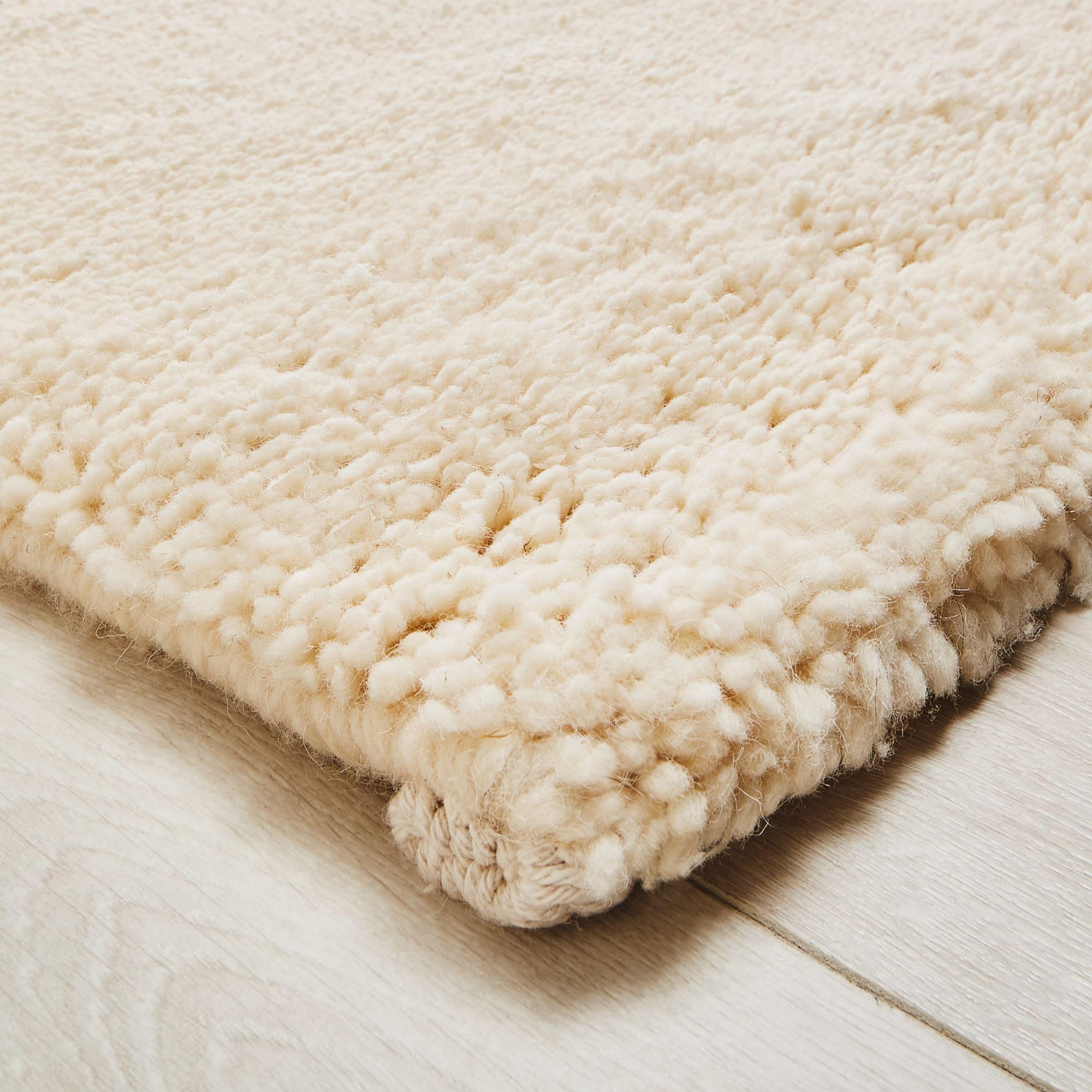 Steffensmeier Berber Teppich Meknes | Wolle Schurwolle | 15/15 Simple Spezial | Uni, Größe: 70x140 cm, Original aus Marokko, Teppich für Wohnzimmer,