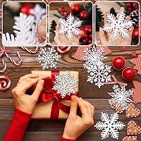 Kieswan 25 db fehér hópehely karácsonyi dekoráció, 10 cm-es függeszthető díszek 4