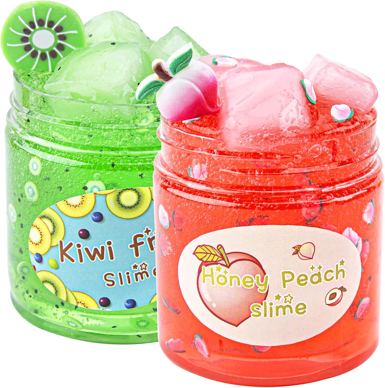 2 Pack Clear Slime, Jelly Cube Slime Pack Add Ins, Slime