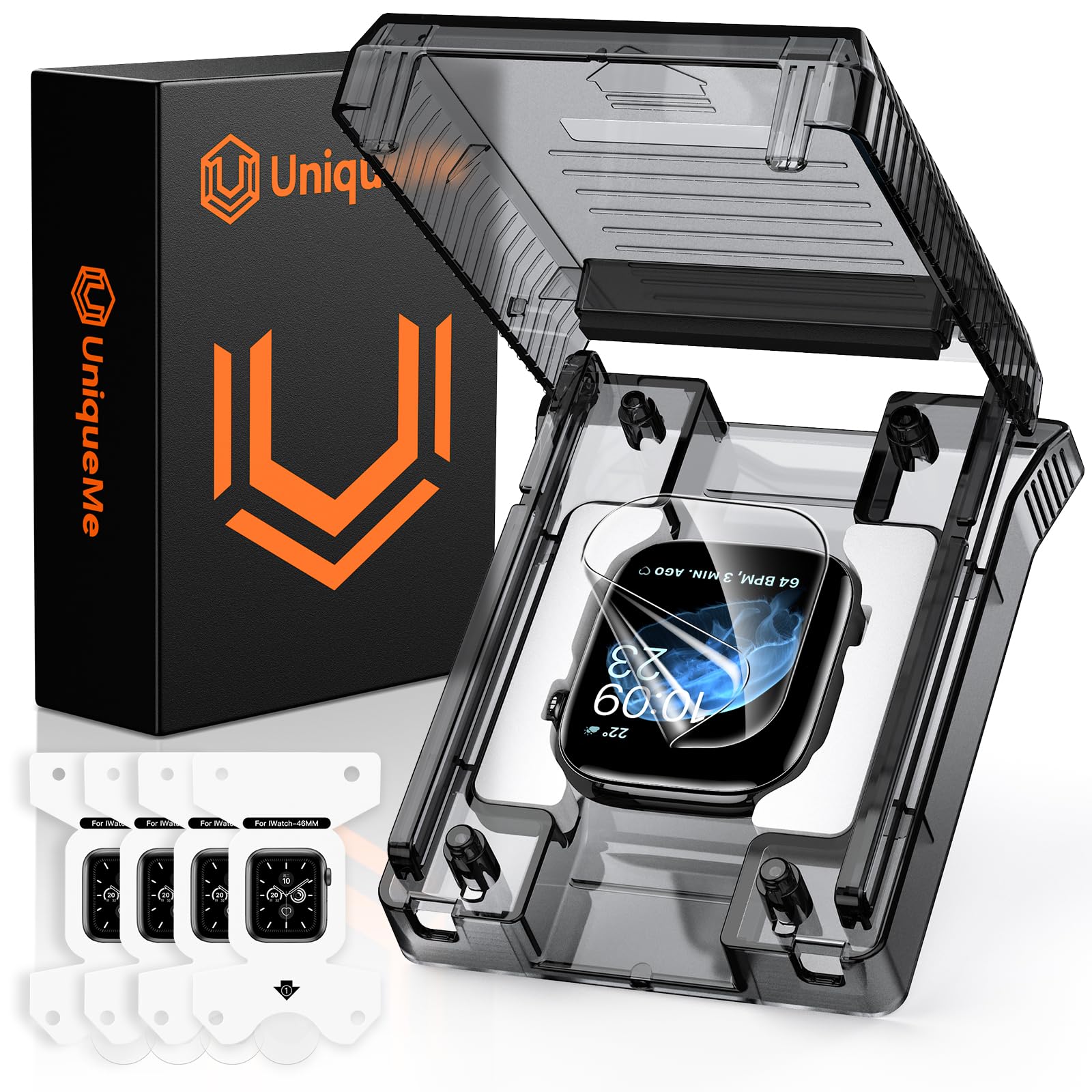 UniqueMe für Apple Watch 46 mm Displayschutz, 4 Stück Schutzfolie für iWatch Series 11/10, Staub-und Blasenfrei, HD TPU Folie, [Einfache Installation]