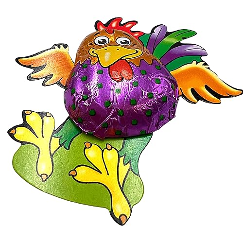 Miniatura 6 de Gallos de chocolate con leche maciza, caramelos de aluminio de colores brillantes, chocolates alemanes gourmet envueltos individualmente, lindos