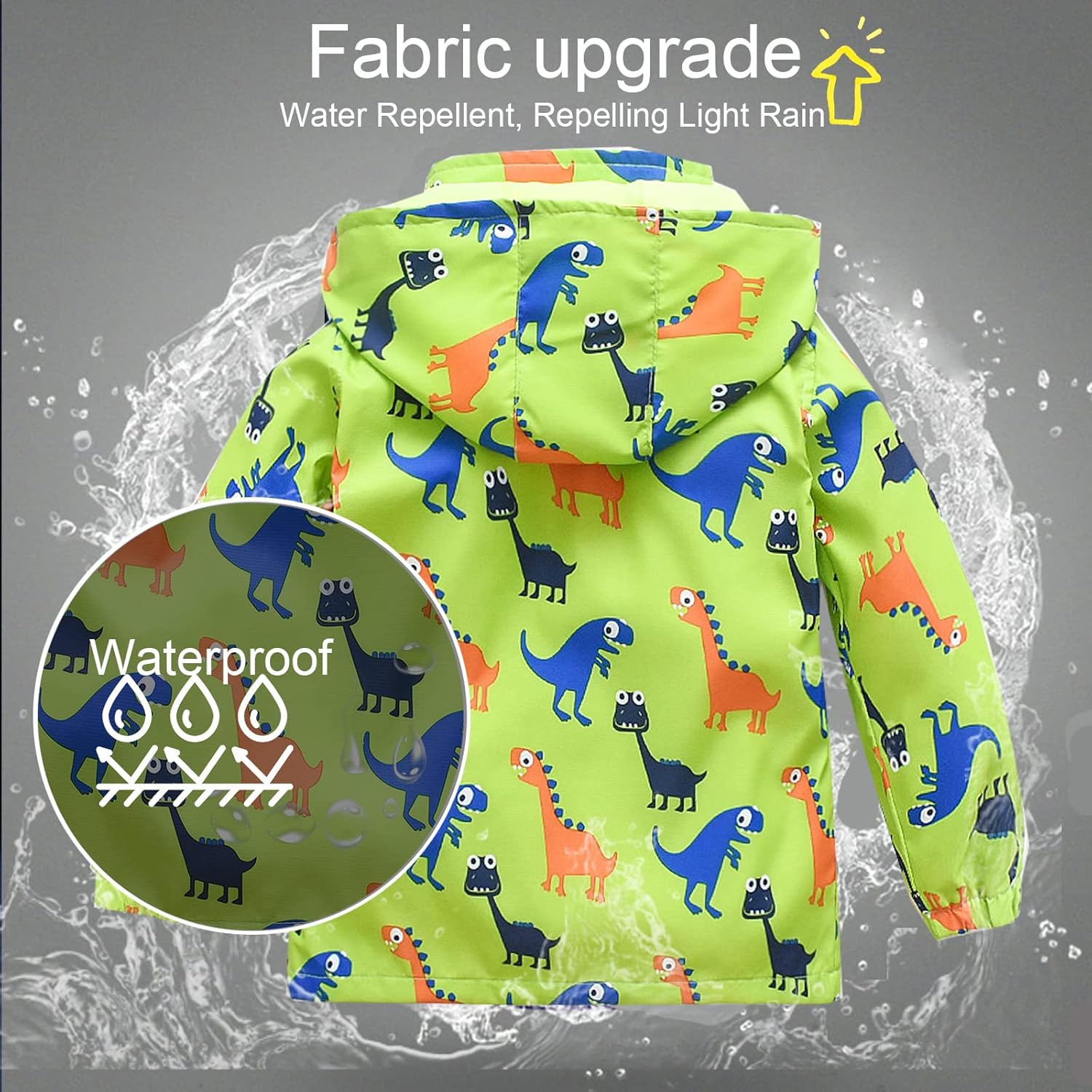 HZXVic Toddler Boys Raincoat Waterproof,Lightweight Kids Rain Poncho Jacket Windbreaker Outwear Coat - Image 4