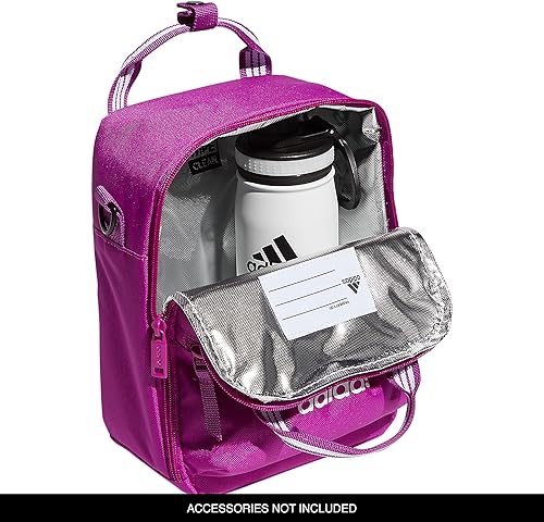 Miniatura 3 de adidas Bolsa de almuerzo Squad, Fucsia Sónico PúrpuraBlanco, Bolsa de almuerzo con aislamiento Squad