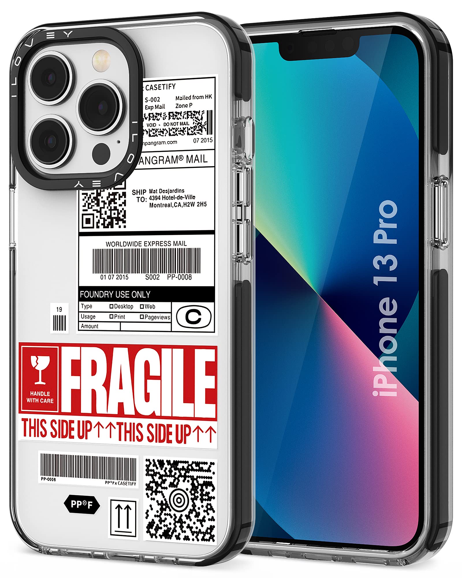 ILOVEY Compatible with iPhone 13 Pro Case, 6.1 inch Anti-Yellow Shockproof Case for iPhone 13 Pro with Design, Shockproof Pattern Beautiful Phone Cover with Pattern for Women Girls - Barcode