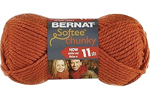 Bernat Softee Chunky Yarn for Knitting and Crocheting - Pumpkin