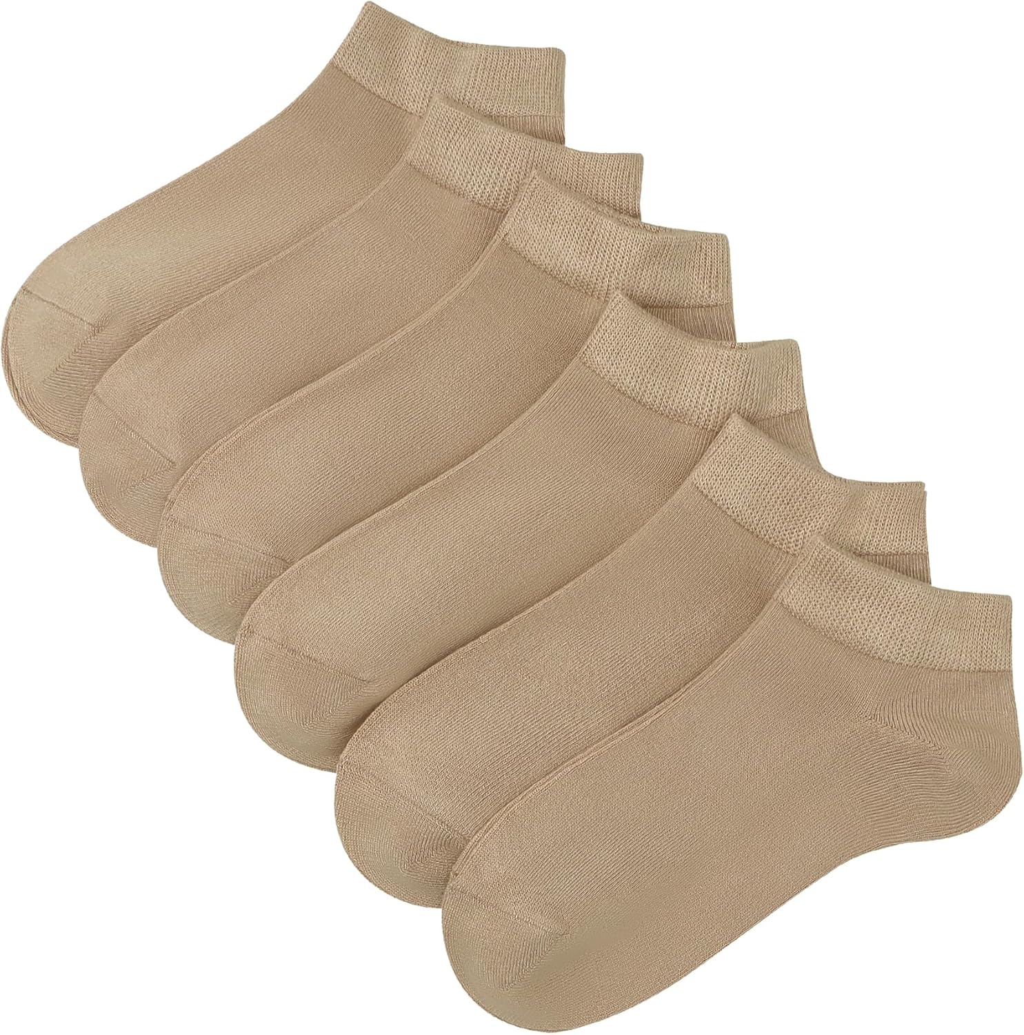 Women's Thin Low Cut Ankle Cotton Socks - 6 Pairs Lightweight Non-Slip No Show Socks, Classic Casual Running Socks