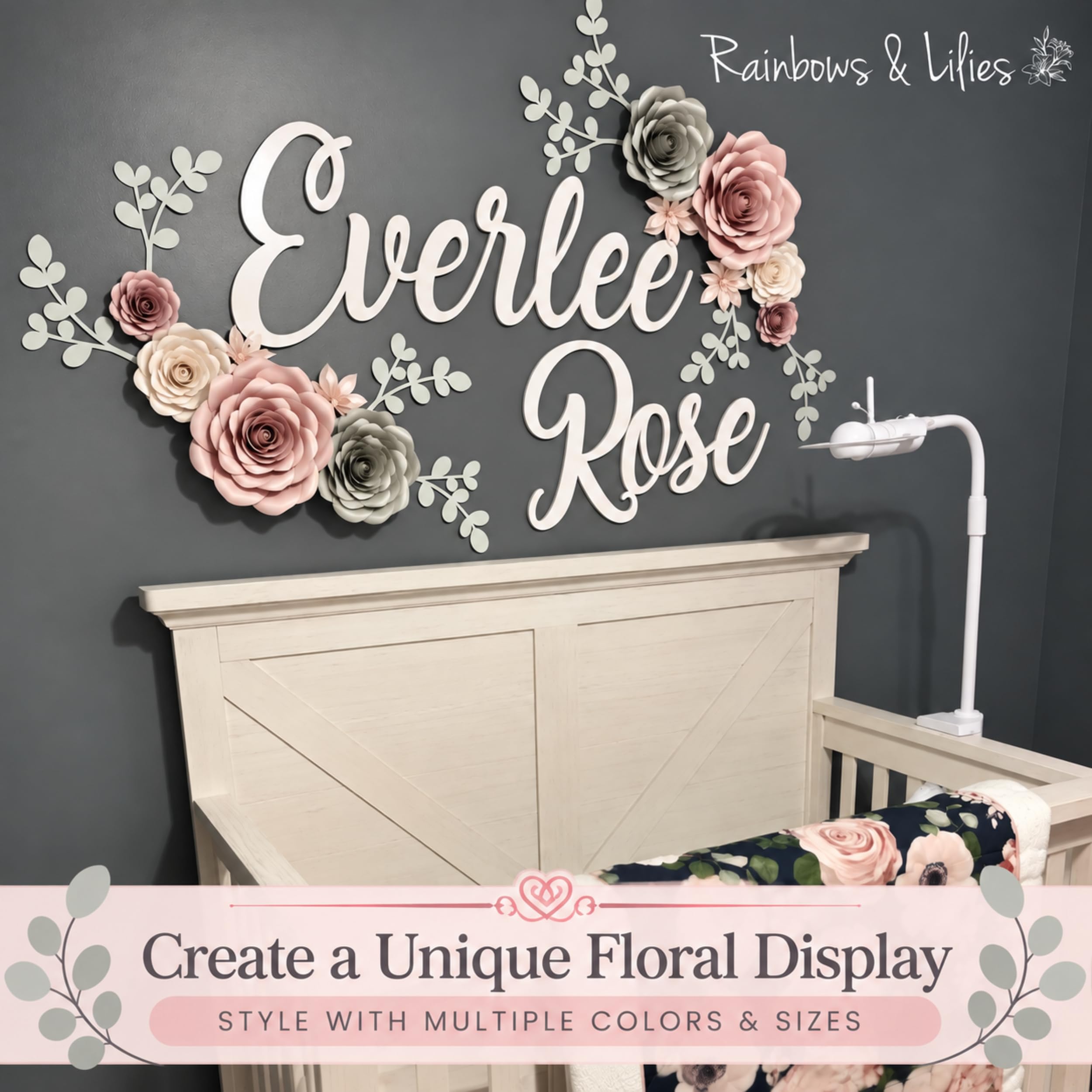 Rainbows & Lilies 3D Paper Flowers - Wall Decorations -16