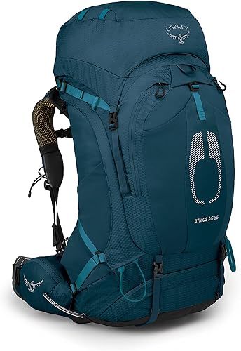 Osprey Atmos AG 65 - Mochila de mochilero para hombre, azul Venturi, talla S M