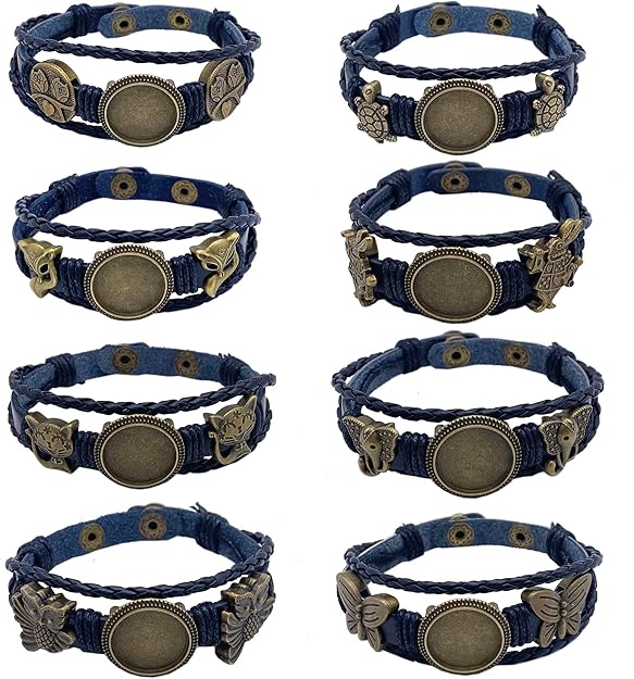 MIAO JIN 8 Pezzi Lunette Portacabochon Ovali In Ottone Oro - 18x25mm Per Bracciali Fai Da Te E Gioielli