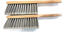 Vista 2 de Generic Paquete de 2 cepillos de banco de madera, cerdas de nailon suaves, mango largo de 14 pulgadas, reutilizables para chimenea, automóvil, cama