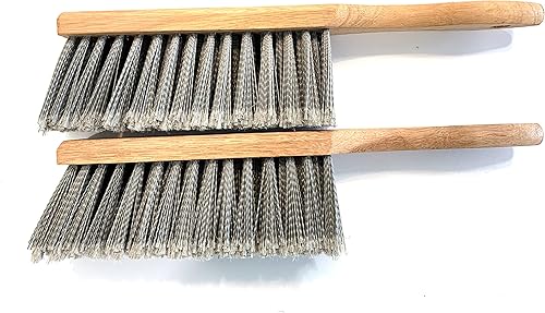 Miniatura 2 de Generic Paquete de 2 cepillos de banco de madera, cerdas de nailon suaves, mango largo de 14 pulgadas, reutilizables para chimenea, automóvil, cama,