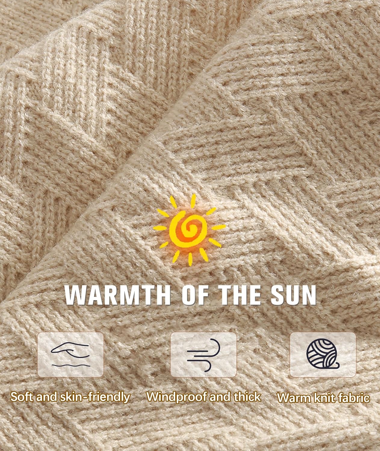 Women Winter Warm Hat Scarf Gloves Set, Touchscreen Gloves Beanie Hat Thick Scarf Set, 3 Pieces Warm Winter Gift - Image 5