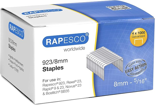 Rapesco S92308Z3 Heavy Duty Staples 923/8mm Box 4000